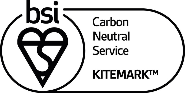 今回付与される、BSIのCarbon Neutral Service Kitemarkのイメージ