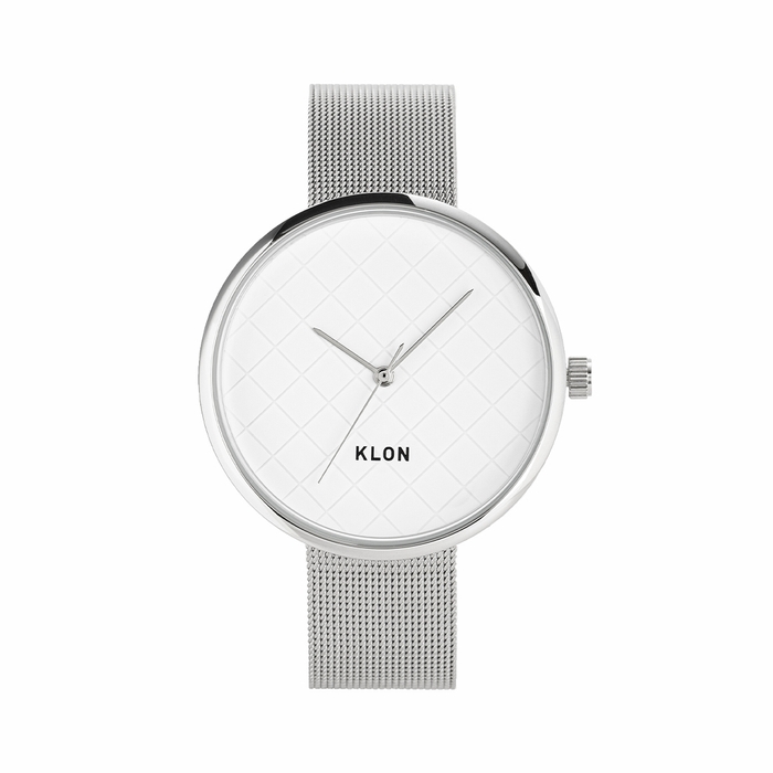 DIAGONAL GRID TIME -SILVER MESH-