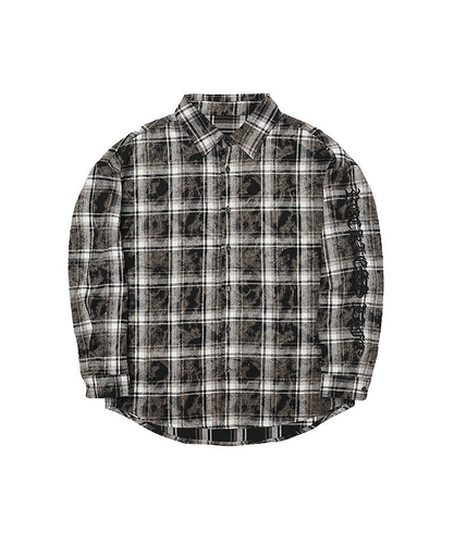 Faint Embroidery Plaid Shirt