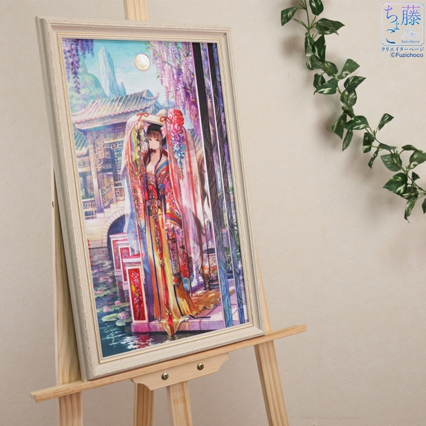 刺しゅうアート「白昼月下狐仙図」