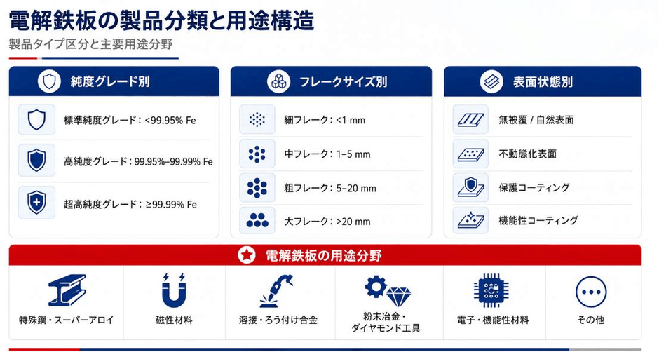 図:電解鉄板の製品分類と用途構造