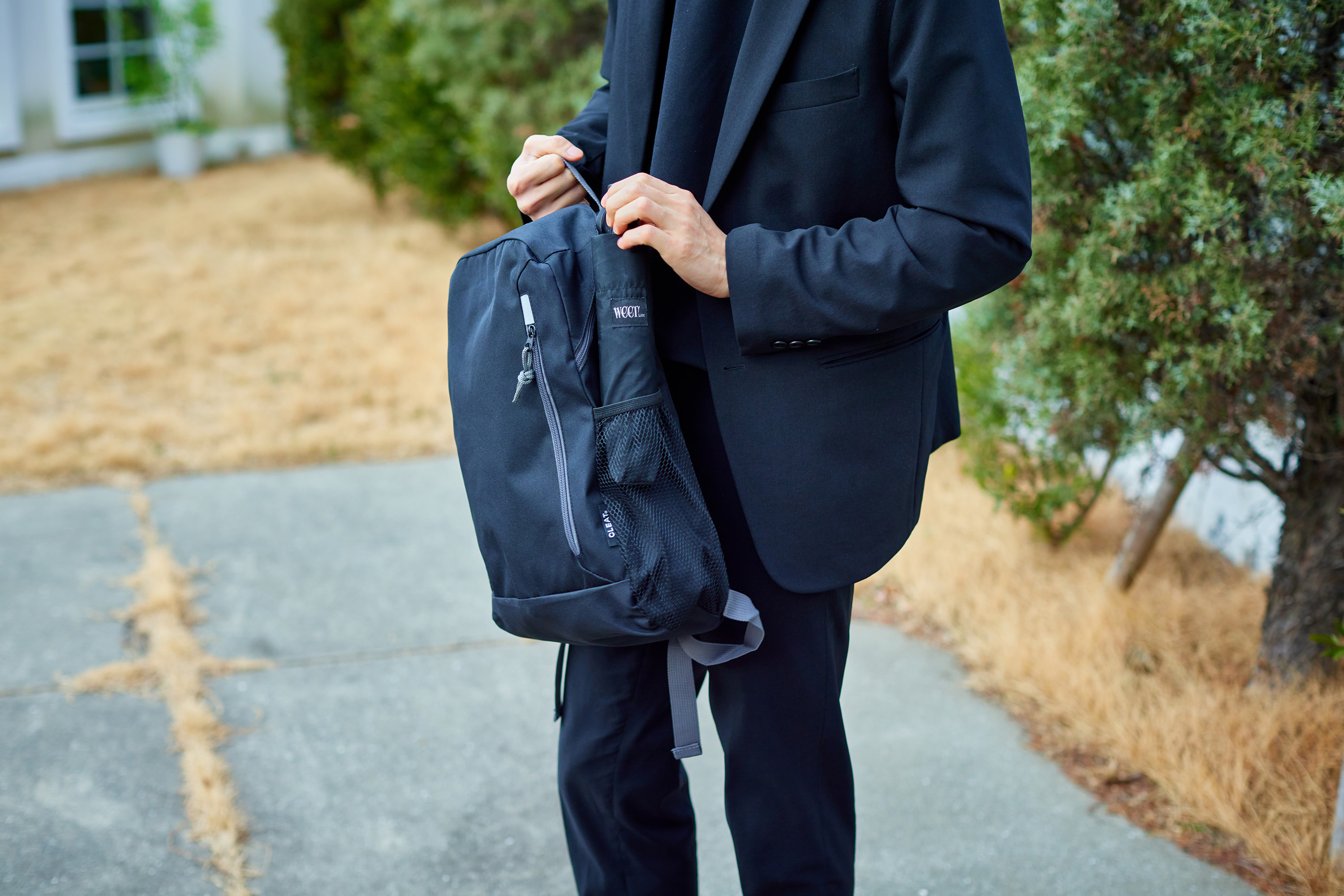 weer Lite 形状記憶 自動開閉雨傘 for men バッグ収納イメージ