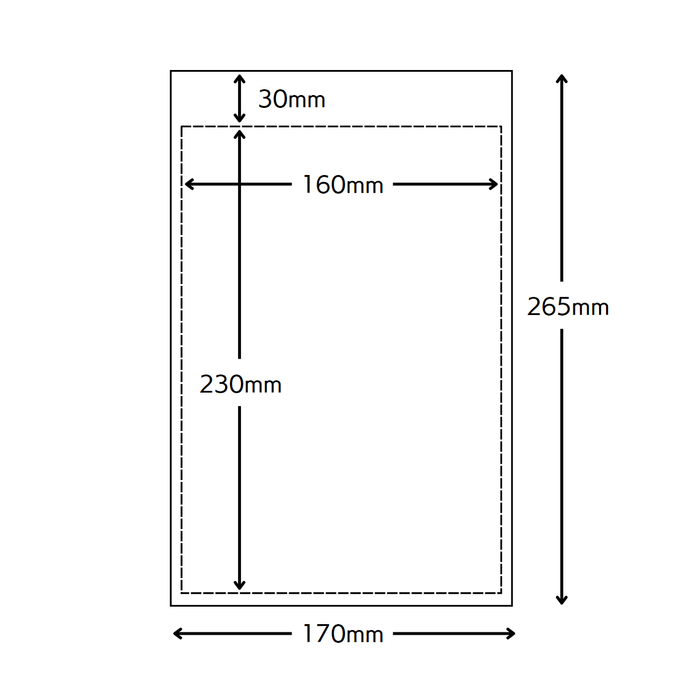 グラスパック 平袋 170mm幅の仕様