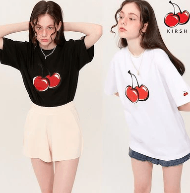 KIRSH ラメ入りチェリーTシャツ