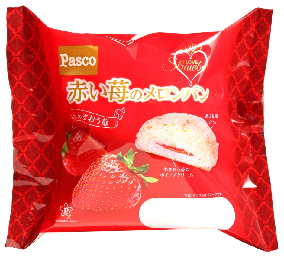 【赤い苺のメロンパン】