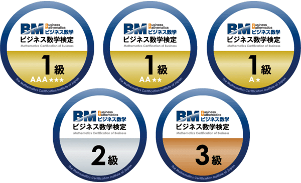 ビジネス数学検定 オープンバッジ一覧(全5種)