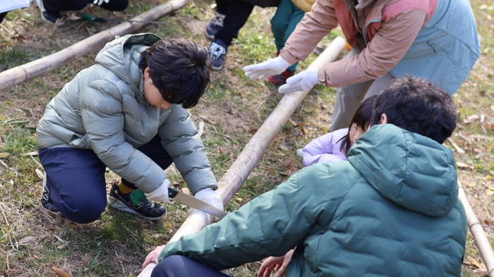 のこぎりやナイフの安全な使い方について学びました