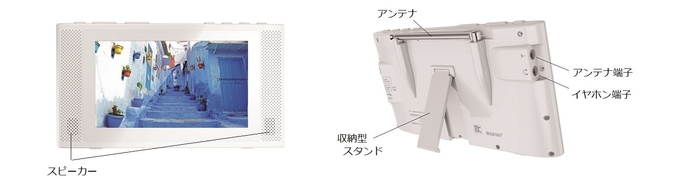 〔左:液晶周りはスッキリ/右:収納型スタンド〕