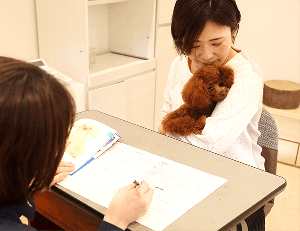 丁寧なカウンセリングが好評!その子にあったケアの仕方など相談いただくことができ、安心してお預けいただけます。