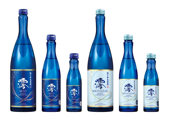 “松竹梅白壁蔵「澪」・「澪」<CLEAR>” 左から、750ml、300ml、150ml