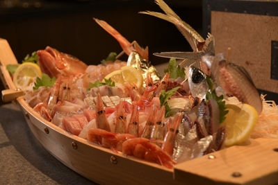 新鮮魚介のお造りの逸品