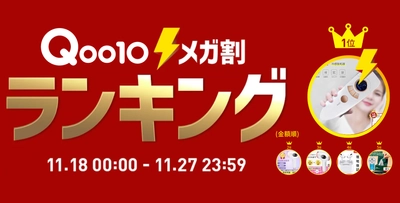 ＜「20％メガ割セール」開催レポート＞ Qoo10、11月の「メガ割」で、過去最高額を更新！ 前回比を約20％増　 ～メガ割ランキング1位はFasiz「美顔冷感脱毛器」で、 2020年マストバイ「メガ割ヒット商品」が多数ランクイン～