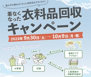 使わなくなった衣料品をリサイクル！9/30（土）～10/9（月）まで、近畿圏3店舗でライフ初の「衣料品回収キャンペーン」を実施！