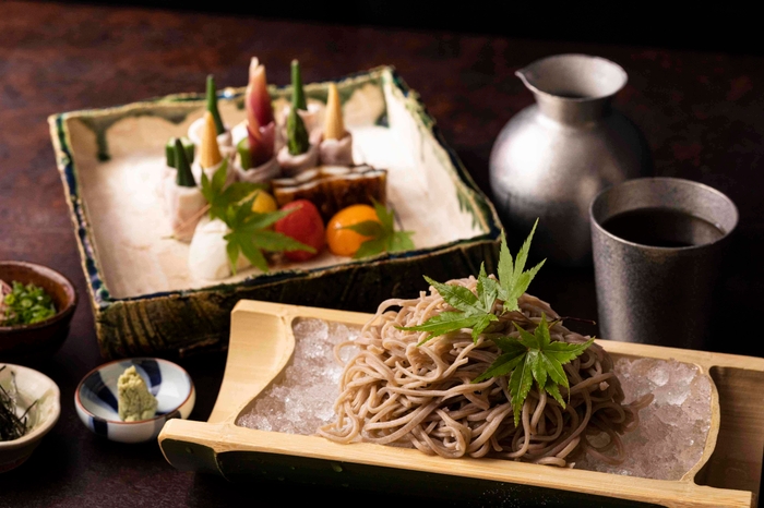 豚肉と夏野菜の冷蕎麦