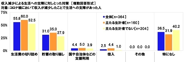 収入減少による生活への支障に対しとった対策（2）