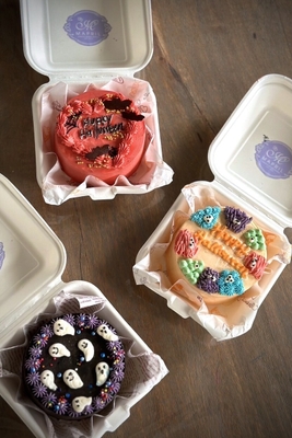 ハロウィンデザインの3種のランチボックスケーキ