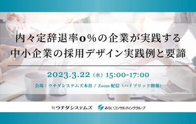 【セミナー開催のお知らせ】内々定辞退率0％の企業が実践する 中小企業の採用デザイン実践例と要諦