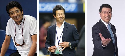 <江本 孟紀氏><八木 裕氏><梅田 淳氏>