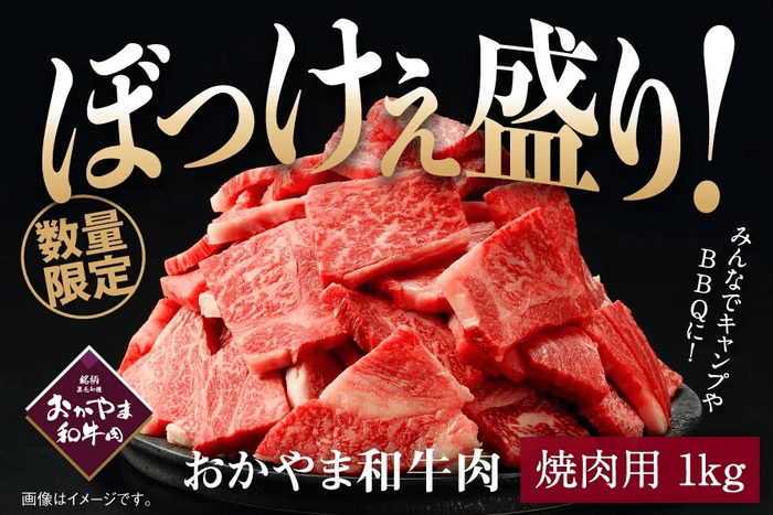 ぼっけぇ盛り 肩ロース焼肉用（1kg）おかやま和牛肉