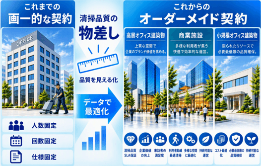 清掃品質の共通基準にもとづく性能発注の実現イメージ