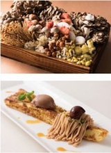 【下】モンブランとほうじ茶アイスをのせたフレンチトースト
