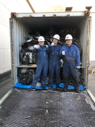 TSUNEISHI C VALUES sent its first shipment of recycled automobile parts to Myanmar