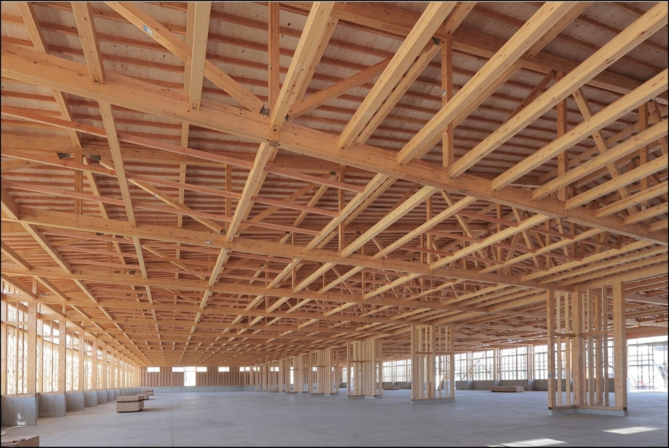 丹波篠山工場(木造建築/2022年建設時撮影)