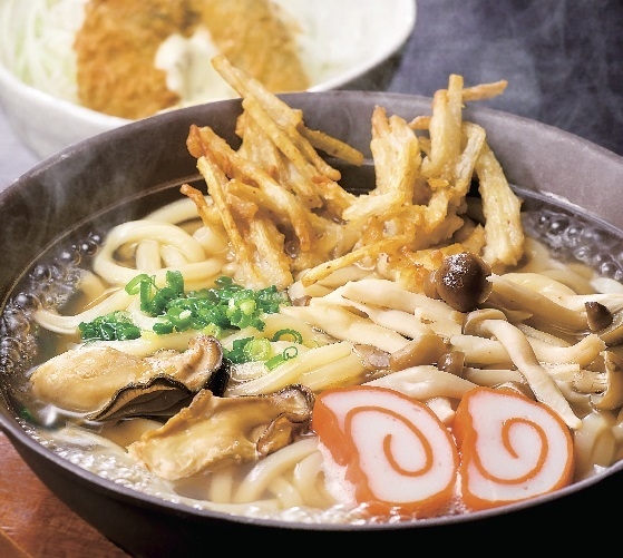 牡蠣の鍋焼きうどん+おつまみカキフライセット