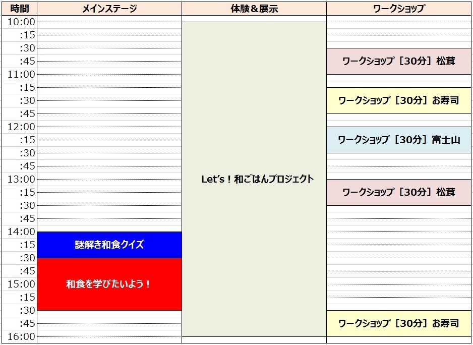当日スケジュール