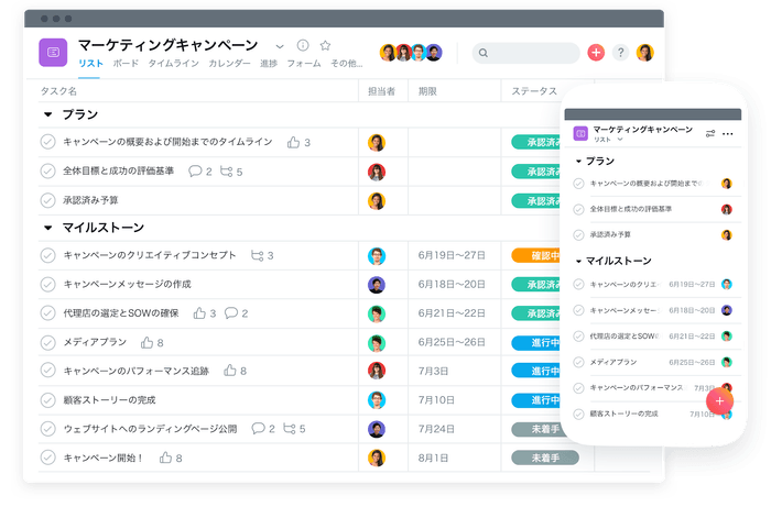 Asana 製品イメージサンプル