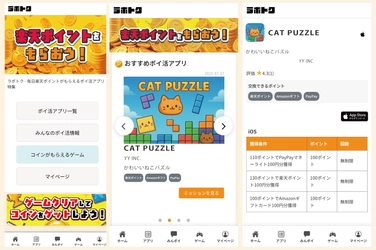 遊びながら楽天ポイントが貯まる！　 楽天リワードのポイ活情報サイト「ラポトク」　 新サービス提供開始