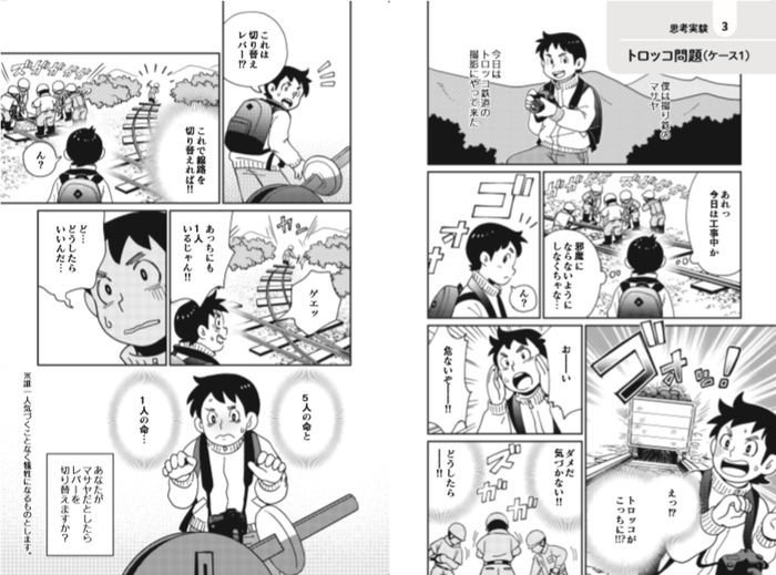 本文中の漫画(トロッコ問題)