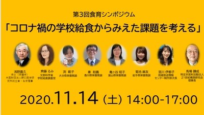 第3回食育シンポジウム ～「コロナ禍の学校給食からみえた課題を考える」～ オンライン配信