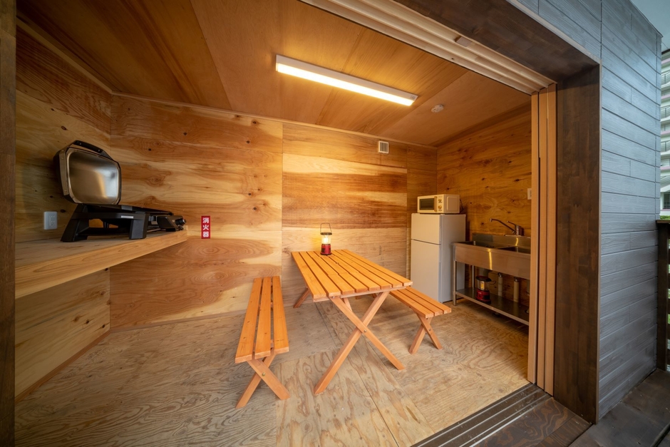 雨でも安心!専用の食事スペース