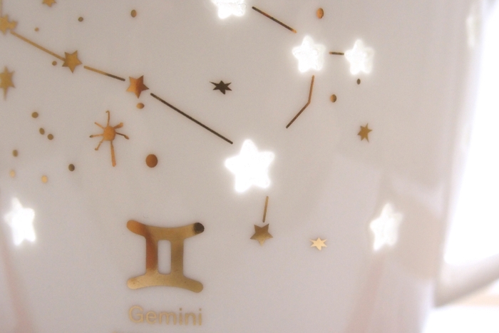 星座マグカップ しずく彫り部分拡大