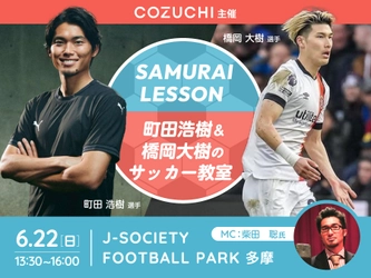 ＜開催報告＞ COZUCHI主催、町田浩樹 選手＆橋岡大樹 選手による サッカー教室を株式会社TRIADの協賛で共同開催