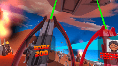 クロスボウを構え、迫り来る敵を迎え撃つVR戦闘