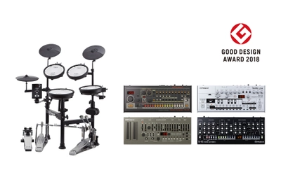 折りたたんで収納できる電子ドラムと 『Roland Boutiqueシリーズ』が 「2018年度グッドデザイン賞」を受賞