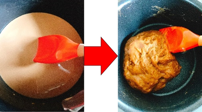 作り方2:艶がでるまで練り混ぜる