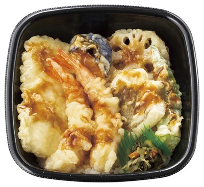 エビ2尾/イカ/カレイ/野菜3種　海鮮天丼 630円(税込680円)