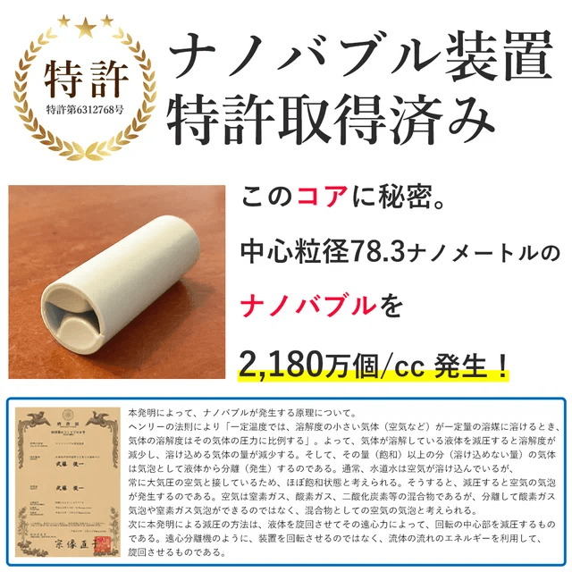 洗濯機の洗浄力を強化する業界最小粒径レベルの 取付簡単なナノバブル