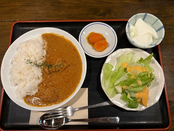特製チキンカレーセット 卵黄醤油漬けトッピング