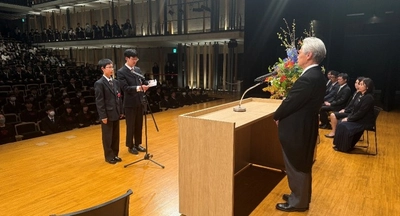 近畿大学附属新宮高校・中学校が令和8年度入学式を挙行　3年間学費＋寮費免除の独自就学支援制度で4人が入学