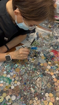 制作中の筆者