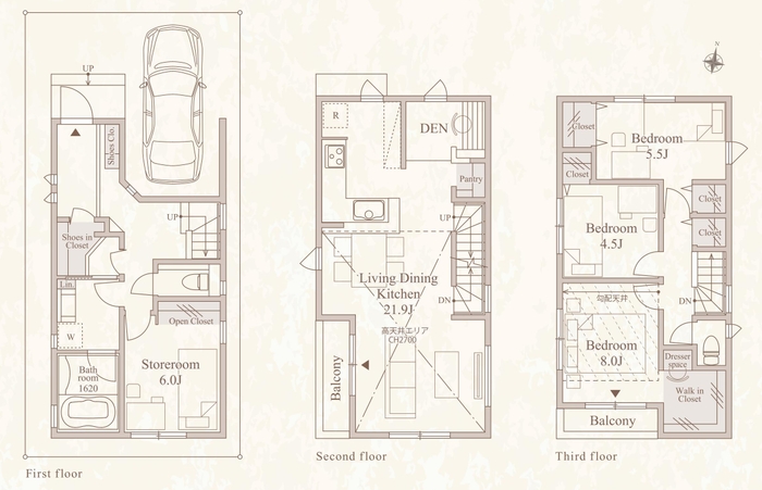 「DENのある家」間取図