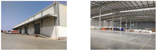 【左】倉庫外観 【右】倉庫内観