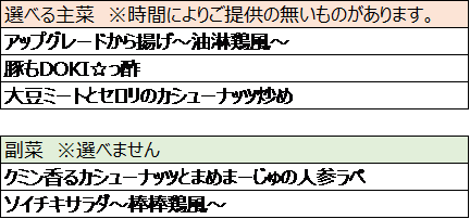 メニュー一覧