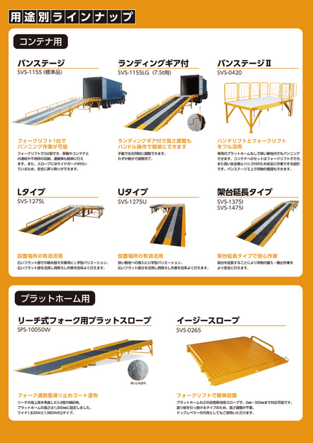 コンテナスロープ（バンステージ）の様々な用途