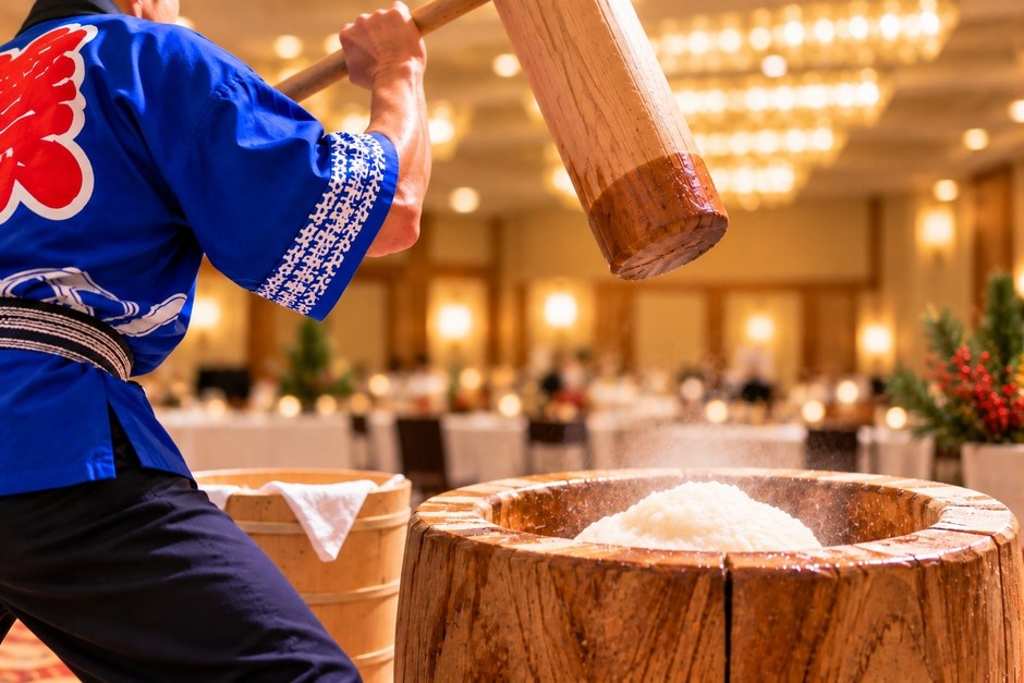 正月ならではの餅つき大会(イメージ)