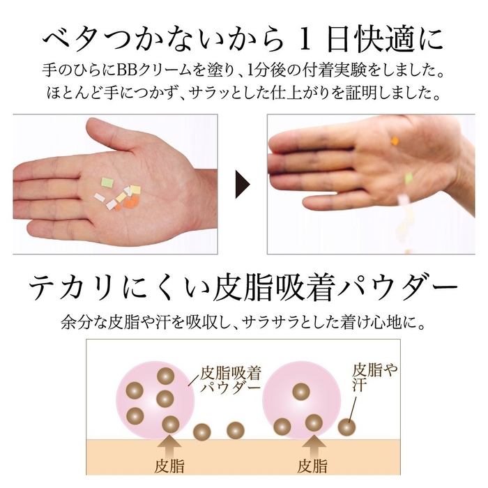 ベタつかないから1日快適に